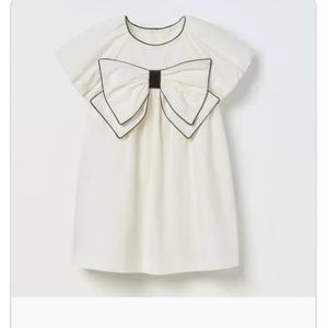 ISO Zara topstitched bow dress